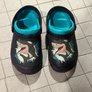 Toddler boy size 10 shark shoes
